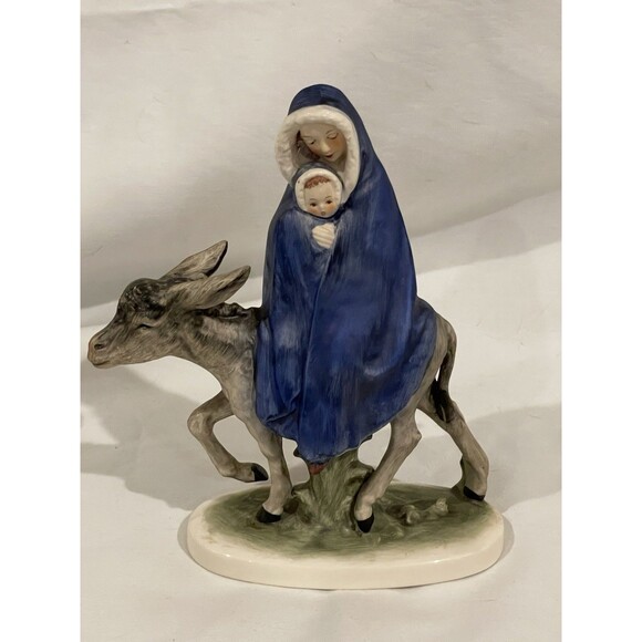 Vintage Goebel Mary Baby Jesus on Donkey‎ 1959 Christian Nativity Figurine 7.5" - Picture 1 of 9
